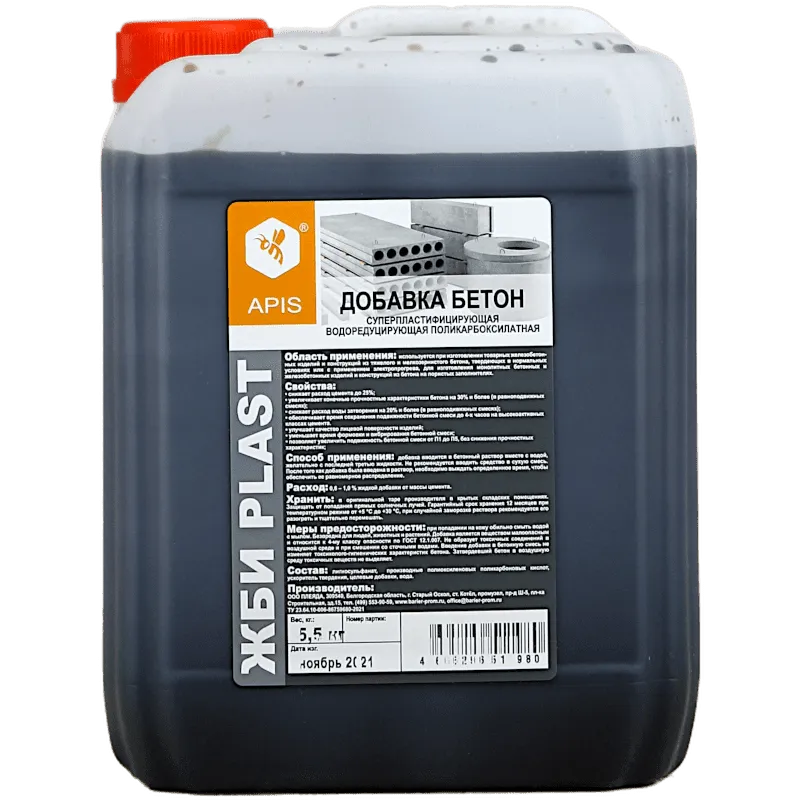 Добавка пластифицирующая в бетонные растворы APIS ЖБИ PLAST