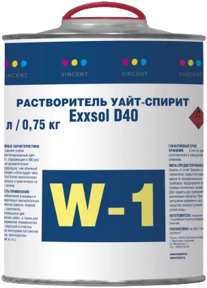 Vincent Exxsol D40 W1 растворитель уайт-спирит Vincent Exxsol D40 W1 растворитель уайт-спирит недорого с доставкой