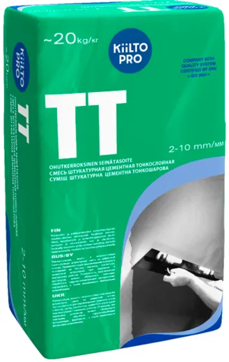 Kiilto Pro TT смесь штукатурная цементная тонкослойная
