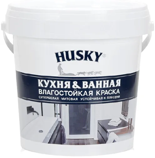 Хаски Кухня & Ванная влагостойкая краска устойчивая к плесени Хаски Кухня & Ванная влагостойкая краска устойчивая к плесени недорого с доставкой