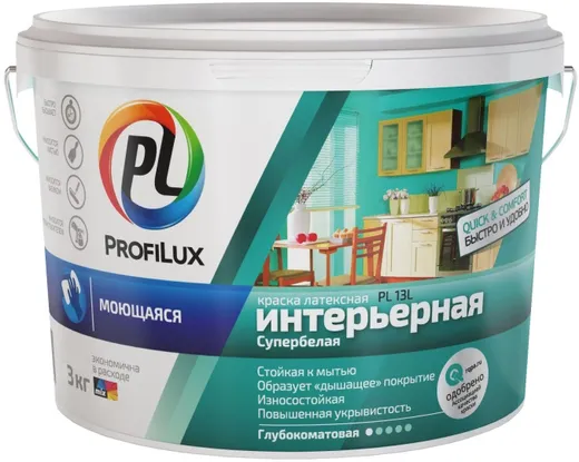 Профилюкс PL-13L краска для ванной и кухни моющаяся Профилюкс PL-13L краска для ванной и кухни моющаяся недорого с доставкой