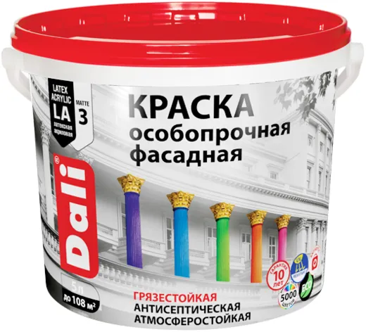 Dali краска особопрочная фасадная акриловая латексная Dali краска особопрочная фасадная акриловая латексная недорого с доставкой