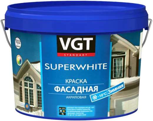 ВГТ ВД-АК-1180 Superwhite краска фасадная акриловая зимняя ВГТ ВД-АК-1180 Superwhite краска фасадная акриловая зимняя