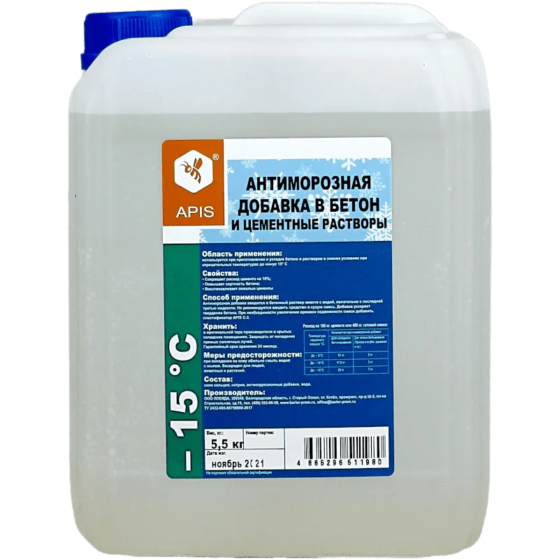 Антиморозная добавка в бетон «APIS» -15 ° С