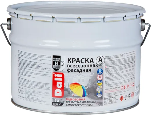 Dali краска всесезонная фасадная гидрофобная Dali краска всесезонная фасадная гидрофобная