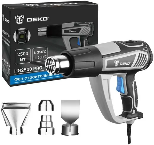 Deko HG2500 PRO фен строительный с LCD дисплеем Deko HG2500 PRO фен строительный с LCD дисплеем недорого с доставкой