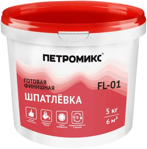 Петромикс FL-01 шпатлевка финишная готовая Петромикс FL-01 шпатлевка финишная готовая