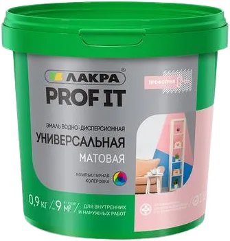 Лакра Prof It эмаль водно-дисперсионная универсальная матовая Лакра Prof It эмаль водно-дисперсионная универсальная матовая недорого с доставкой