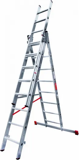 Бибер лестница универсальная трехсекционная Бибер лестница универсальная трехсекционная недорого с доставкой