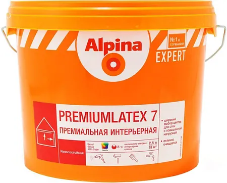 Alpina Expert Premiumlatex 7 премиальная интерьерная износостойкая краска Alpina Expert Premiumlatex 7 премиальная интерьерная износостойкая краска