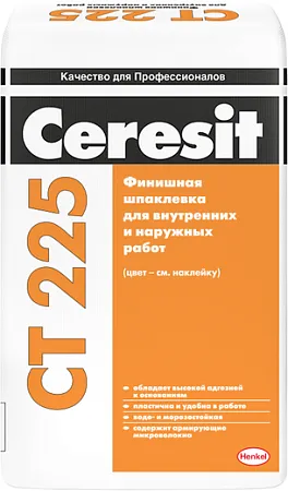 Ceresit CT 225 шпатлевка финишная для внутренних и наружных работ Ceresit CT 225 шпатлевка финишная для внутренних и наружных работ