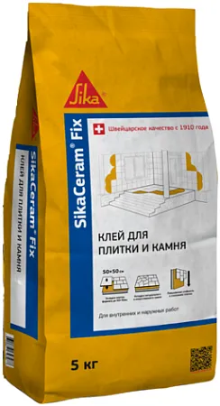 Sika Sikaceram Fix цементный плиточный клей Sika Sikaceram Fix цементный плиточный клей недорого с доставкой