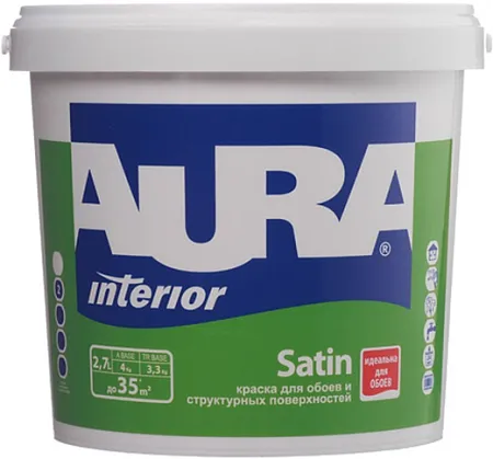 Аура Interior Satin краска для обоев и структурных покрытий Аура Interior Satin краска для обоев и структурных покрытий