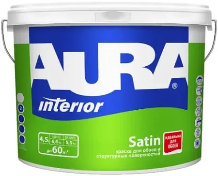 Аура Interior Satin краска для обоев и структурных покрытий Аура Interior Satin краска для обоев и структурных покрытий