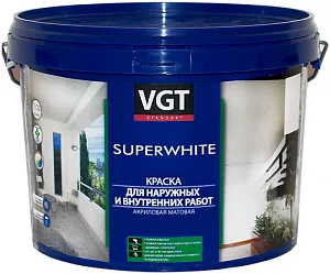 ВГТ ВД-АК-1180 Superwhite краска акриловая матовая для наружных и внутренних работ ВГТ ВД-АК-1180 Superwhite краска акриловая матовая для наружных и внутренних работ недорого с доставкой