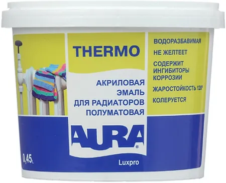Аура Luxpro Thermo эмаль для радиаторов акриловая Аура Luxpro Thermo эмаль для радиаторов акриловая