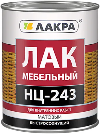 Лакра НЦ-243 лак мебельный быстросохнущий Лакра НЦ-243 лак мебельный быстросохнущий