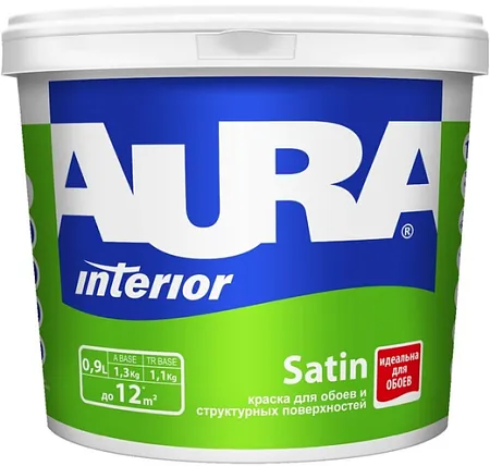 Аура Interior Satin краска для обоев и структурных покрытий Аура Interior Satin краска для обоев и структурных покрытий