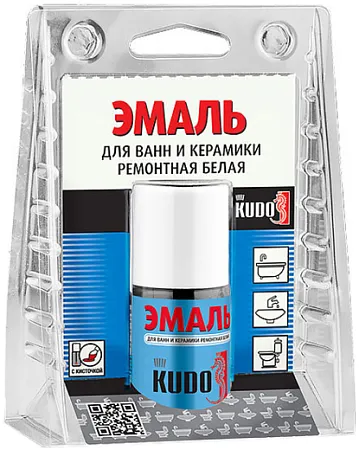 Kudo эмаль для ванн и керамики ремонтная с кисточкой Kudo эмаль для ванн и керамики ремонтная с кисточкой недорого с доставкой