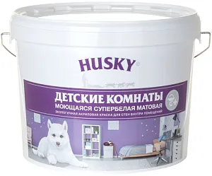 Хаски Детские Комнаты краска моющаяся супербелая матовая Хаски Детские Комнаты краска моющаяся супербелая матовая недорого с доставкой